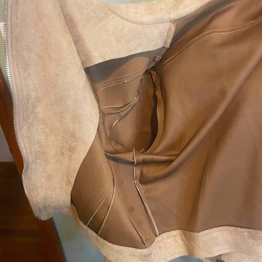 NWT Francesca's ALYA Suede Leather Bikercore Biker Moto Jacket‎ Brown Small - Picture 5 of 10